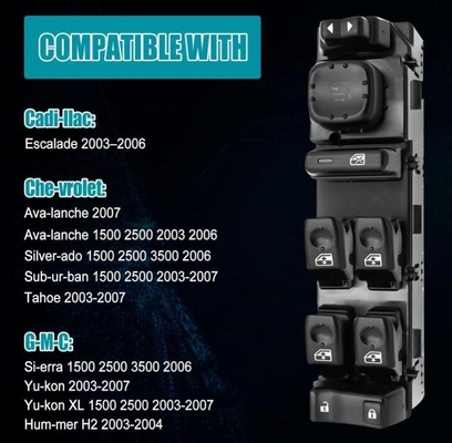 15883319 Interruptor de ventanas de alimentación para Chevrolet Avalanche Suburban Silverado GMC Sierra Yukon Cadillac Escalade