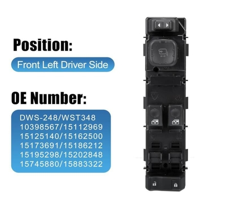 H2 interruptor de ventana de energía eléctrica para conducción delantera izquierda lado coche Cadi-llac GMC Chevrolet