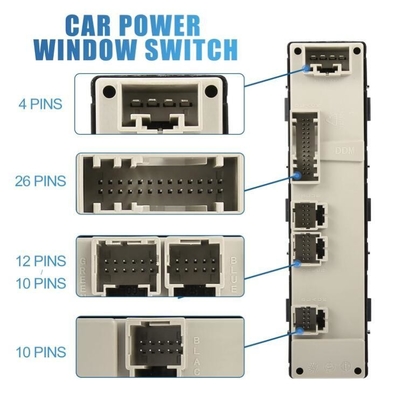 H2 interruptor de ventana de energía eléctrica para conducción delantera izquierda lado coche Cadi-llac GMC Chevrolet
