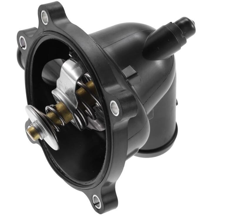 Conjunto de carcasa de termostato de refrigerante de motor de plástico metálico para Audi A6 S6 S6 S8 Q7 Volkswagen Touareg Negro